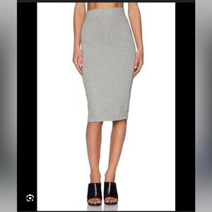 NWT JAMES PERSE Classic Fleece Skirt in Heather Grey SIZE 1